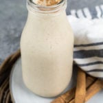 This nut-free Banana Tahini Smoothie tastes just like banana nut bread! This creamy, dairy-free smoothie is a rich and satisfying healthy treat!