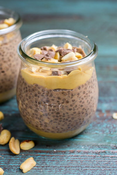 Peanut Butter Cup Chia Pudding is a dreamy healthy breakfast, snack or dessert! Packed full of fiber, protein and essential vitamins this pudding is sure to satisfy your sweet tooth and keep you full all morning long!
