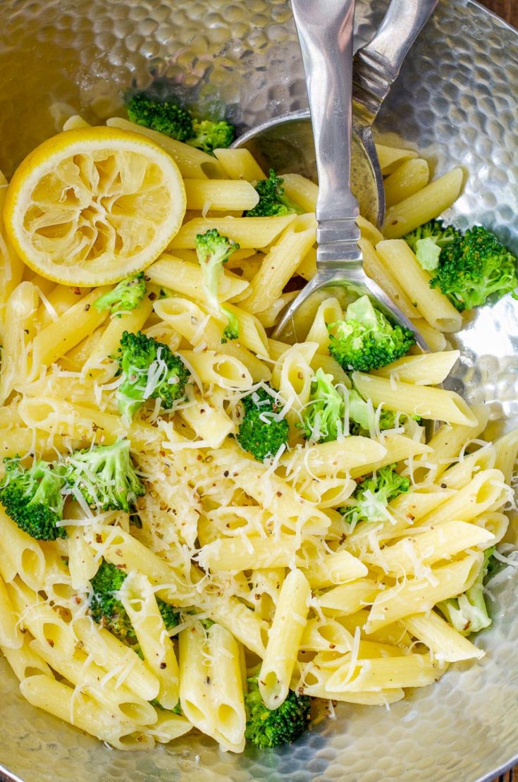 Gluten-Free Lemon Butter Broccoli Penne is a quick, easy, and delicious vegetarian meal that is ready in under 30 minutes!