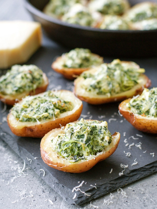 You can make these Spinach & Artichoke Stuffed Potato Skins with just five simple ingredients that you probably already have on hand! This easy recipe will become a family favorite!