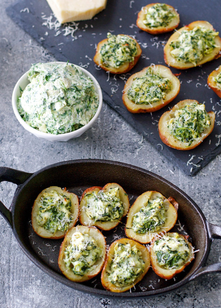 You can make these Spinach & Artichoke Stuffed Potato Skins with just five simple ingredients that you probably already have on hand! This easy recipe will become a family favorite!