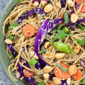 Vegetable lo mein is a delicious Asian noodle stir fry that can be made in 20-minutes right at home! This vegan recipe is a versatile staple you will want to make again and again.