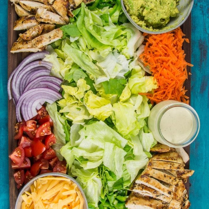 Chicken Taco Salad Board - It Starts With Good Food