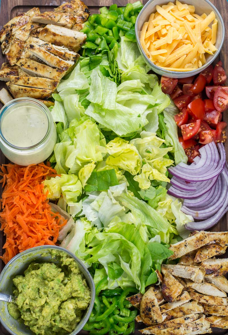 Chicken Taco Salad Board - It Starts With Good Food