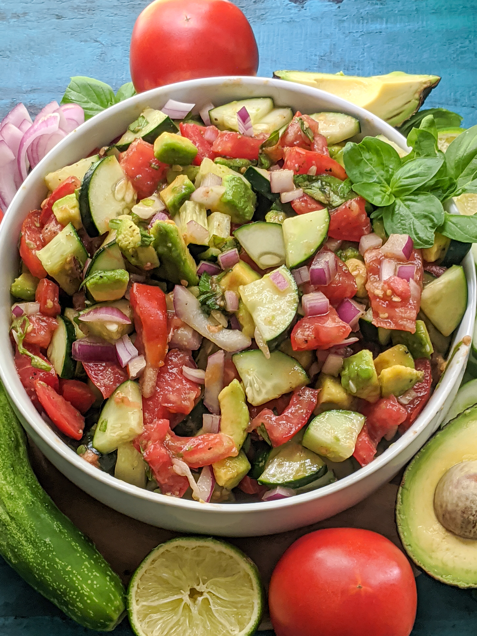 Cucumber Avocado Tomato Salad