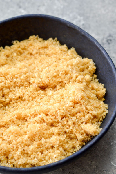 Keto Pork Rind Panko Recipe is a low-carb crispy, crunchy bread crumb coating that is 0 carbs! Whole30, paleo, gluten-free, grain-free, dairy-free, and sugar-free.