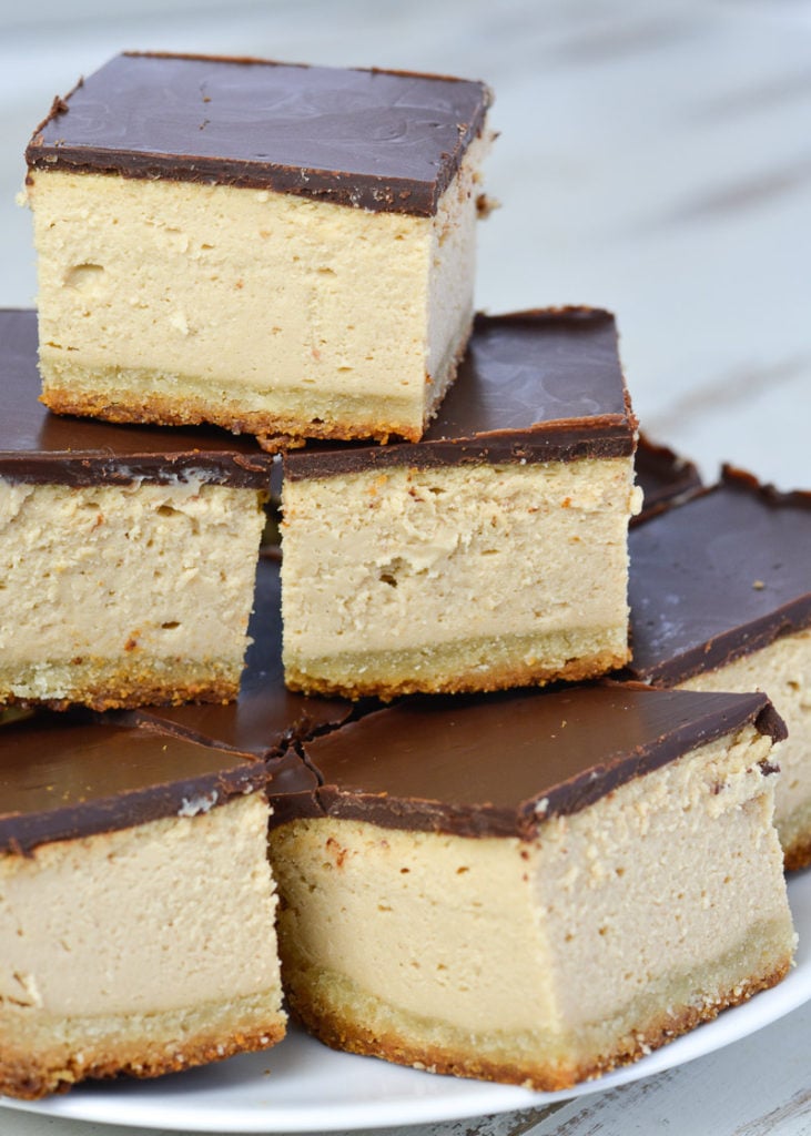 Try these Keto Peanut Butter Cheesecake Bars for a creamy, decadent, low carb treat! 