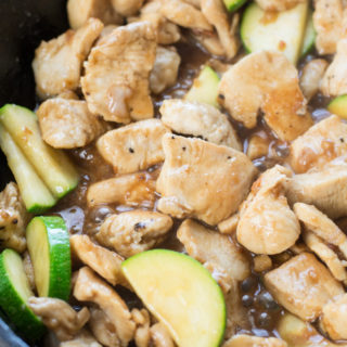 This Keto Chicken Zucchini Stir-Fry is a low carb, one pan dinner recipe. Each serving of this chicken vegetable stir-fry has about 2 net carbs!