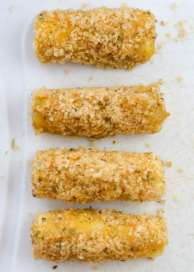 string cheese sticks covered in seasoned pork breading