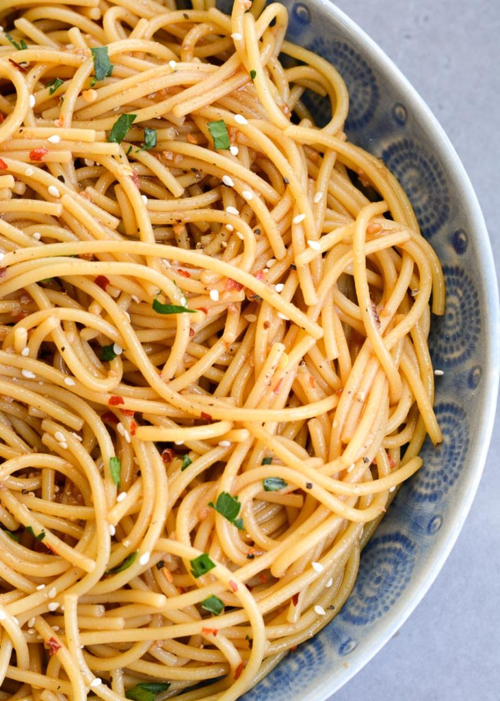These Simple Sesame Noodles are ready in 15 minutes making them the perfect side dish or vegetarian meal! Loaded with a savory sesame sauce, these Asian noodles will be a new family favorite! 