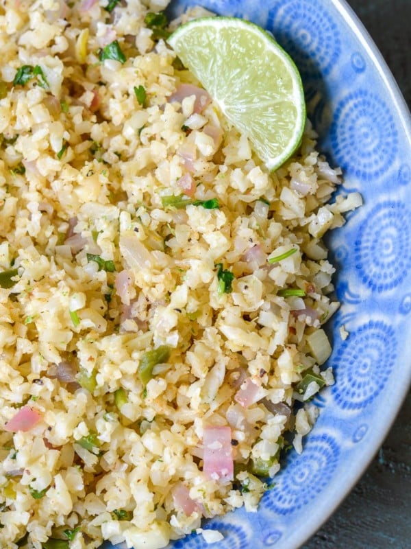 This one pan, keto-friendly Cilantro Lime Cauliflower Rice is loaded with flavor! This is the perfect low carb rice substitute!