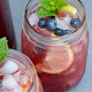 This refreshing Spiked Blueberry Lemonade recipe is perfect for your summer parties! You only need 5 ingredients and 20 minutes for this adults-only treat!
