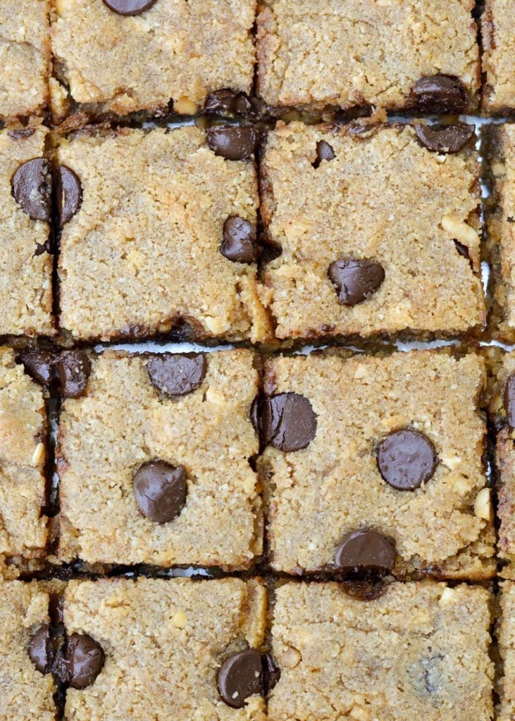 These grain free Chocolate Chip  Bars are an easy keto-friendly treat for about 5 net carbs each!