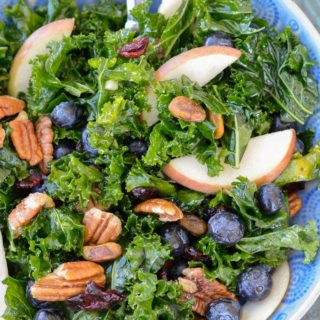 ultimate Fall salad! Packed with crisp apples, sweet dried cranberries and salty nuts this is the perfect healthy salad recipe!