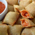 a stack of crispy pizza rolls