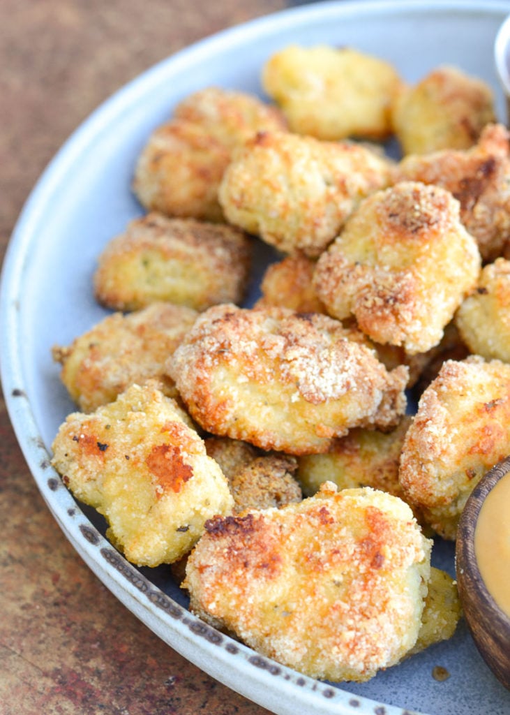 the air fryer that are perfectly crispy and crunchy! These easy air fryer chicken nuggets are also low carb and gluten free!