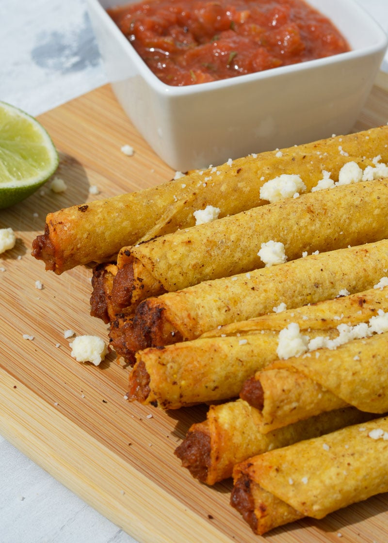 Learn how to cook taquitos in an air fryer for an easy snack! These Air Fryer Taquito instructions work for homemade or frozen taquitos!