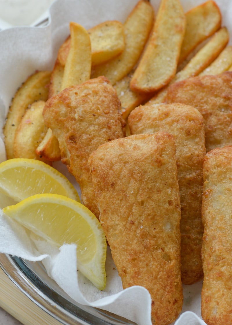 Enjoy crispy, easy Air Fryer Fish and Chips in just 15 minutes! Cooking frozen fries and frozen fish in the air fryer makes for an easy weeknight meal.