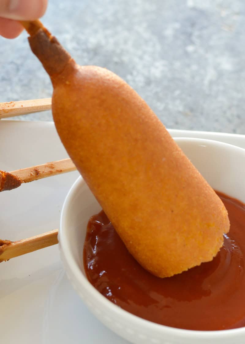Learn how to make the best Air Fryer Corn Dogs! Corn dogs in the Air Fryer are irresistibly hot and crunchy and are ready in minutes!