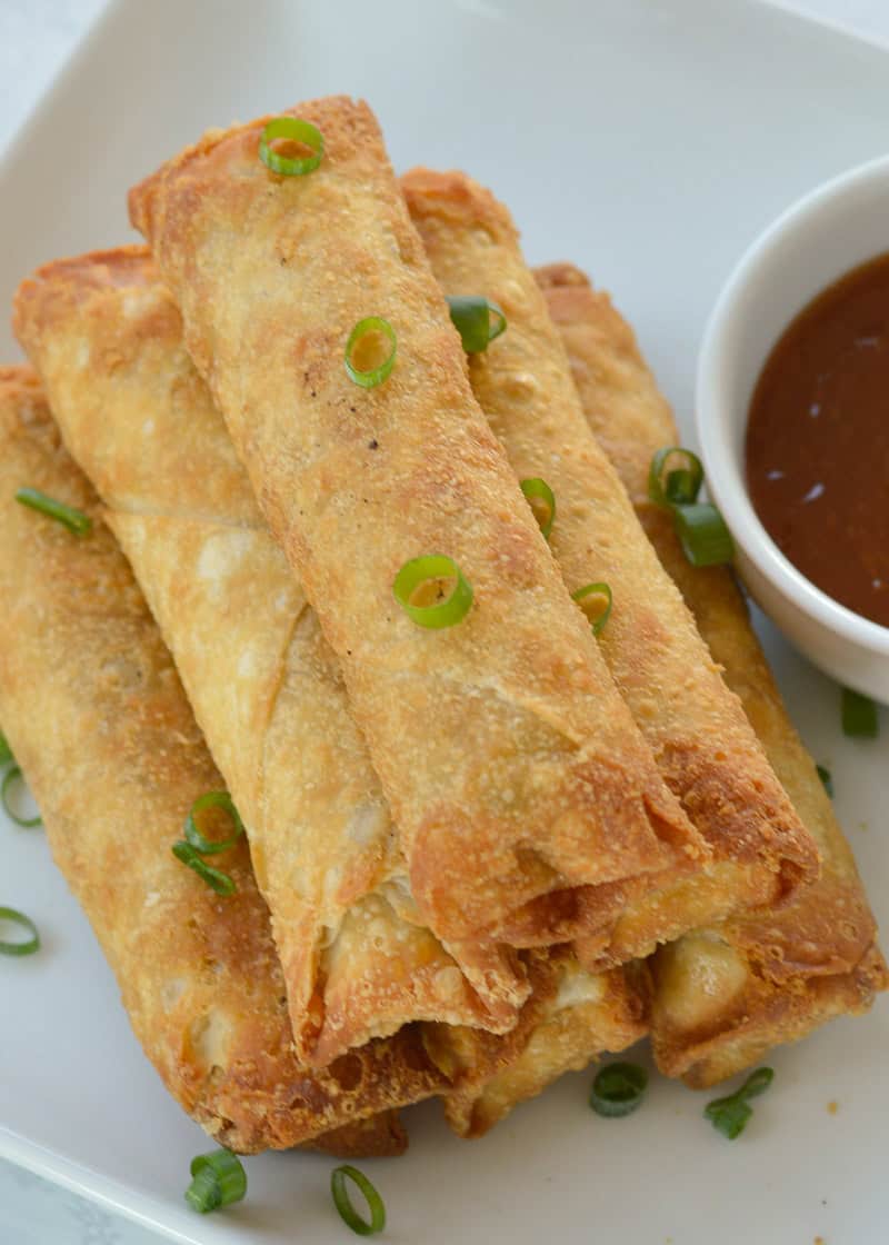 These Air Fryer Egg Rolls are going to become your new go to snack! These perfectly crispy egg rolls taste just like take out!