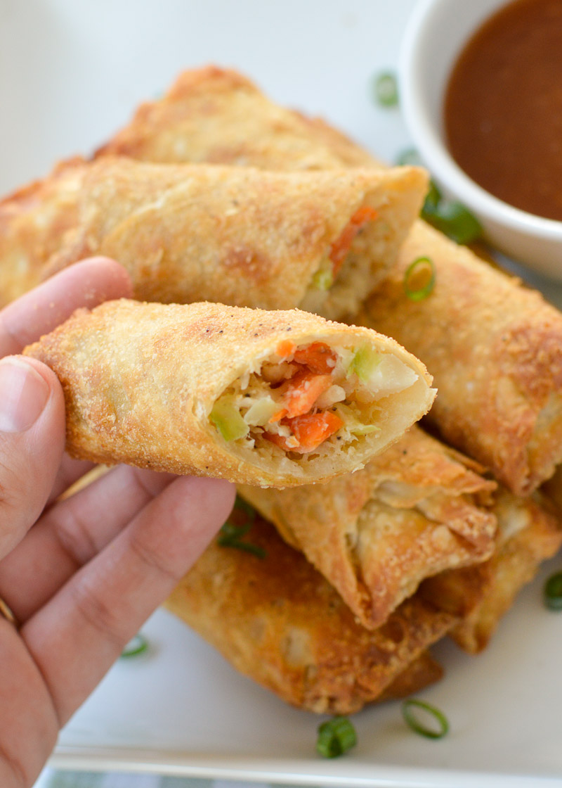 These Air Fryer Egg Rolls are going to become your new go to snack! These perfectly crispy egg rolls taste just like take out!