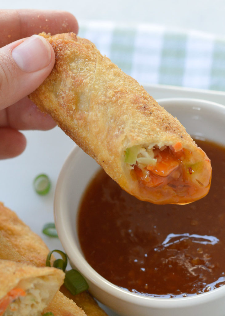 These Air Fryer Egg Rolls are going to become your new go to snack! These perfectly crispy egg rolls taste just like take out!