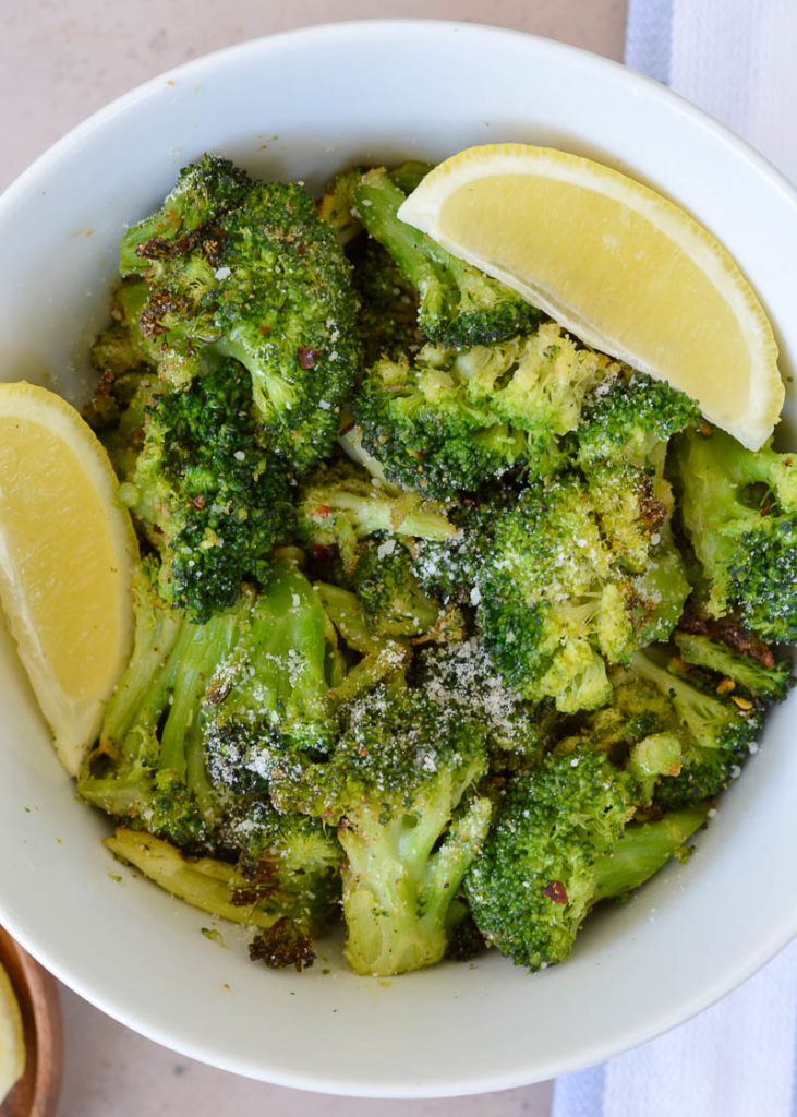 This Air Fryer Frozen Broccoli is ready in only a few minutes and has just 3.6 net carbs per serving! This is an easy keto side dish that you'll make again and again!