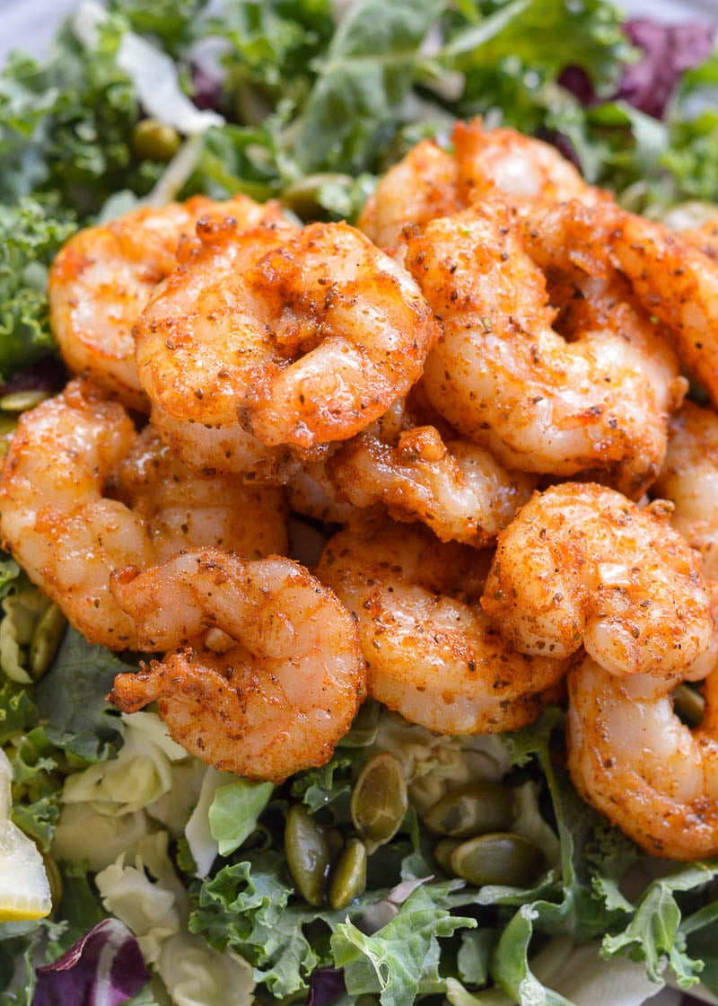 This Air Fryer Shrimp is ready in 10 minutes and great for keto meal prep! Under 1 net carb per serving, it's the perfect addition to salads, wraps, tacos, noodles, and more!