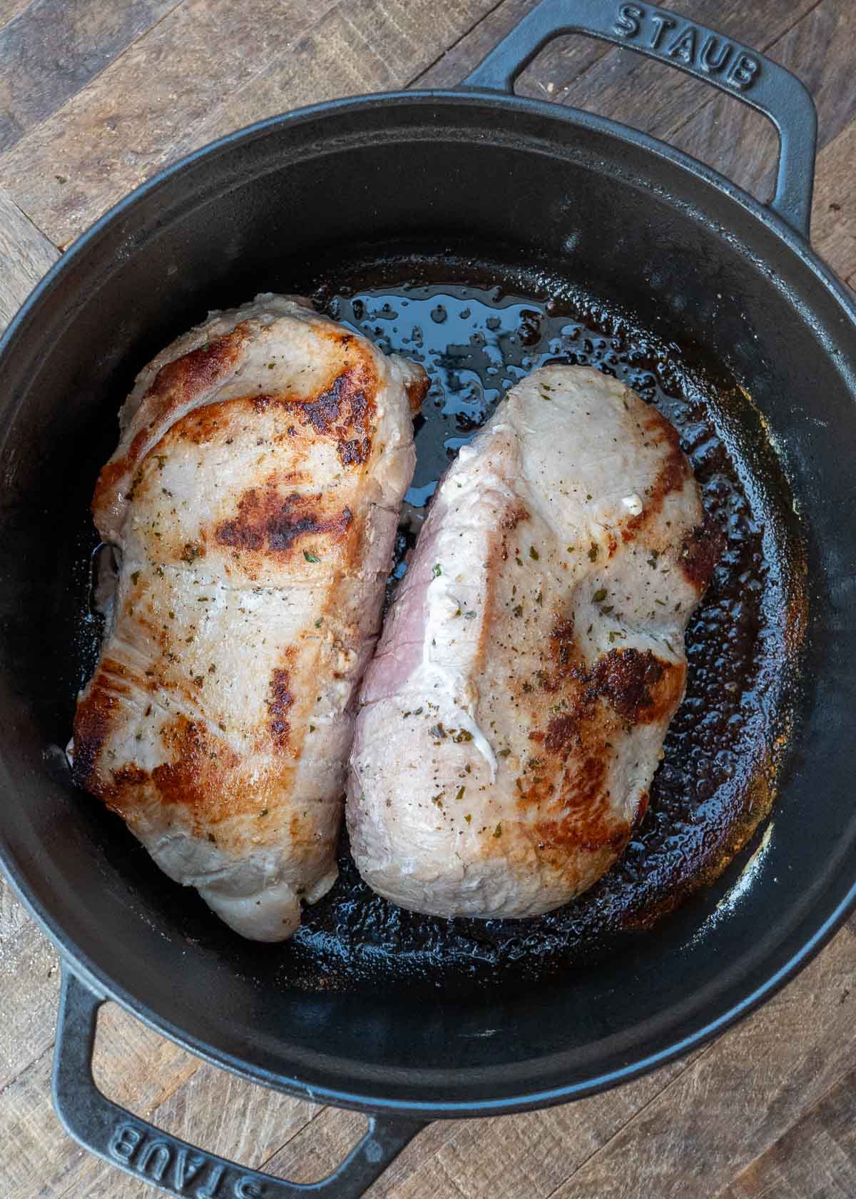 Learn exactly how to cook the perfect juicy, tender Pork Sirloin Roast! This easy pork recipe works in a dutch oven, Instant Pot or slow cooker! 