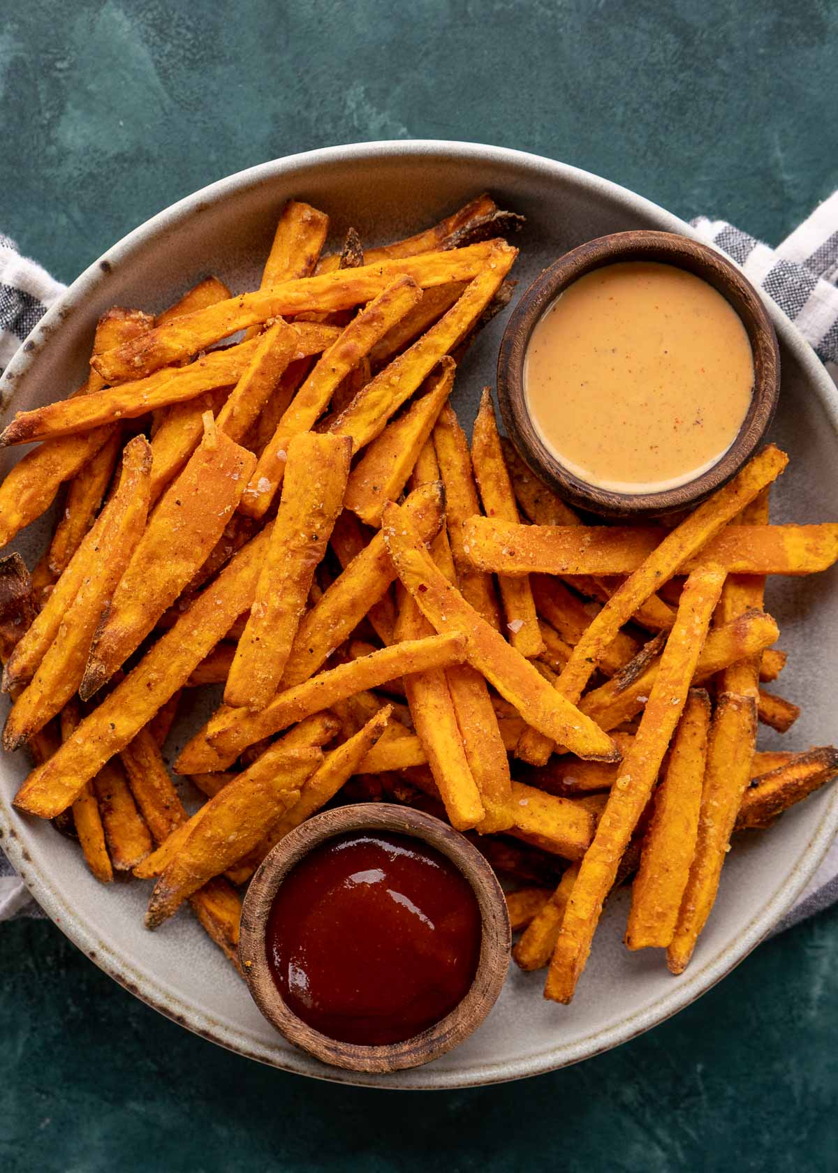 These Air Fryer Sweet Potato Fries are an easy, delicious, and healthier alternative to traditional French fries. These sweet potato fries only require a few ingredients and can be ready in 20 minutes or less!