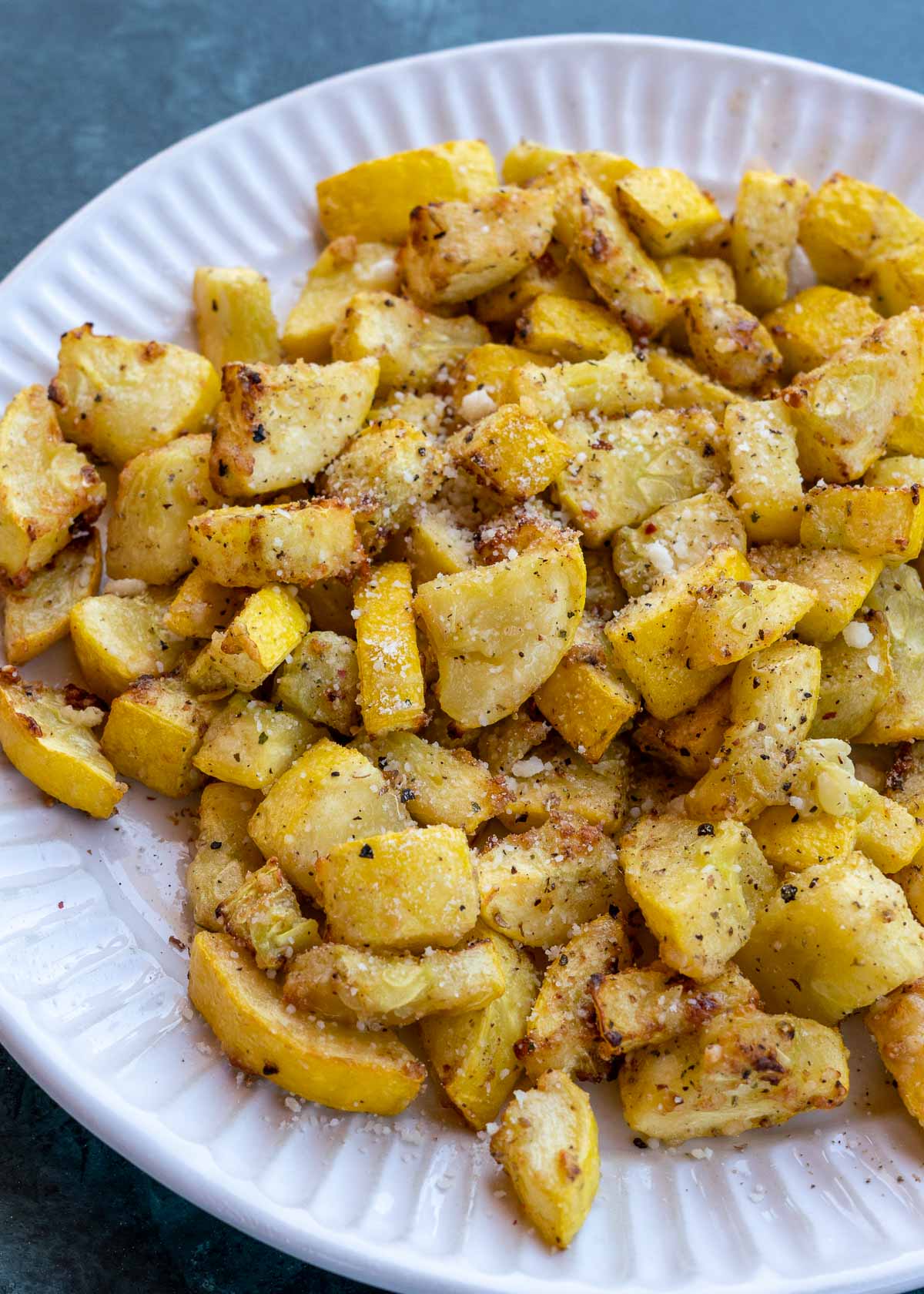 Fried squash on plate