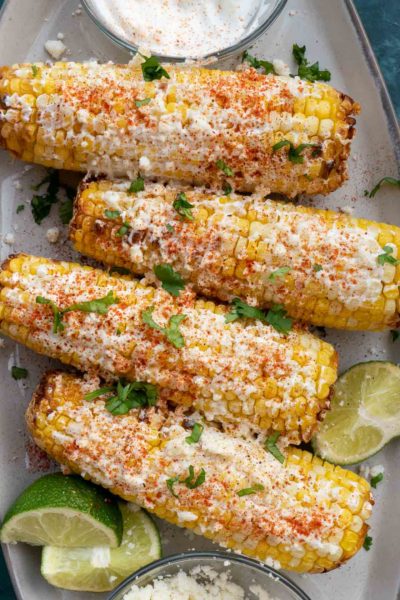 mexican street corn on plate