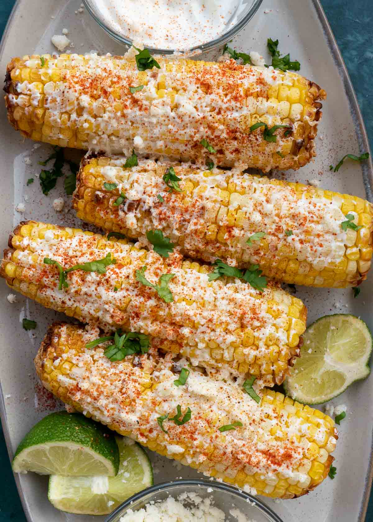 mexican street corn on plate