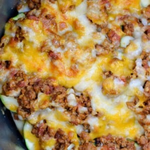 zucchini, taco meat and cheese in air fryer