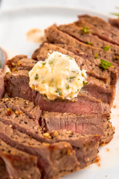 Enjoy a juicy Air Fryer Steak with Compound Butter in just less than 15 minutes tonight! This naturally low-carb, gluten-free meal is quick and easy enough for a busy weeknight.