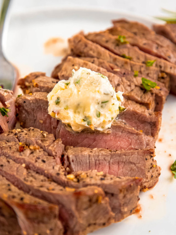 Enjoy a juicy Air Fryer Steak with Compound Butter in just less than 15 minutes tonight! This naturally low-carb, gluten-free meal is quick and easy enough for a busy weeknight.