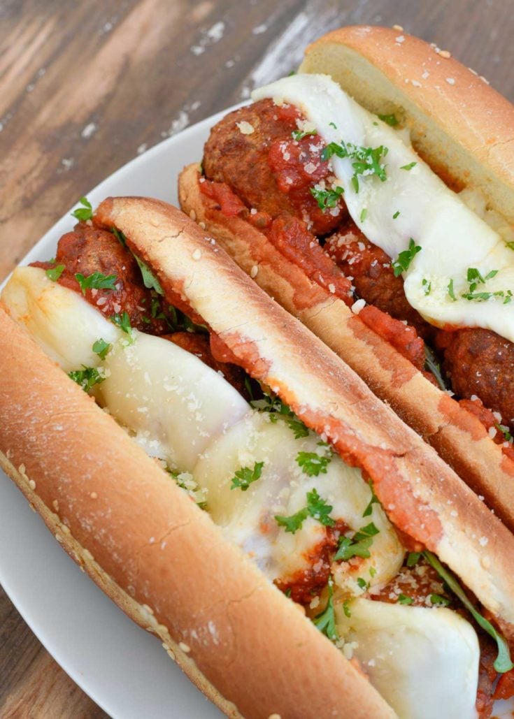 These Air Fryer Meatball Subs are a great kid-friendly dinner on a busy weeknight! Frozen meatballs make this a quick meal easy enough for beginners.