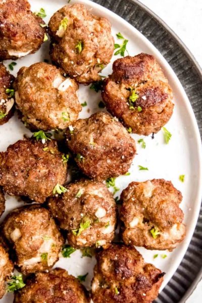 These Classic Air Fryer Meatballs are ready in 20 minutes and SO versatile! Pair this meal prep recipe with your favorite sauce for an easy appetizer or dinner.