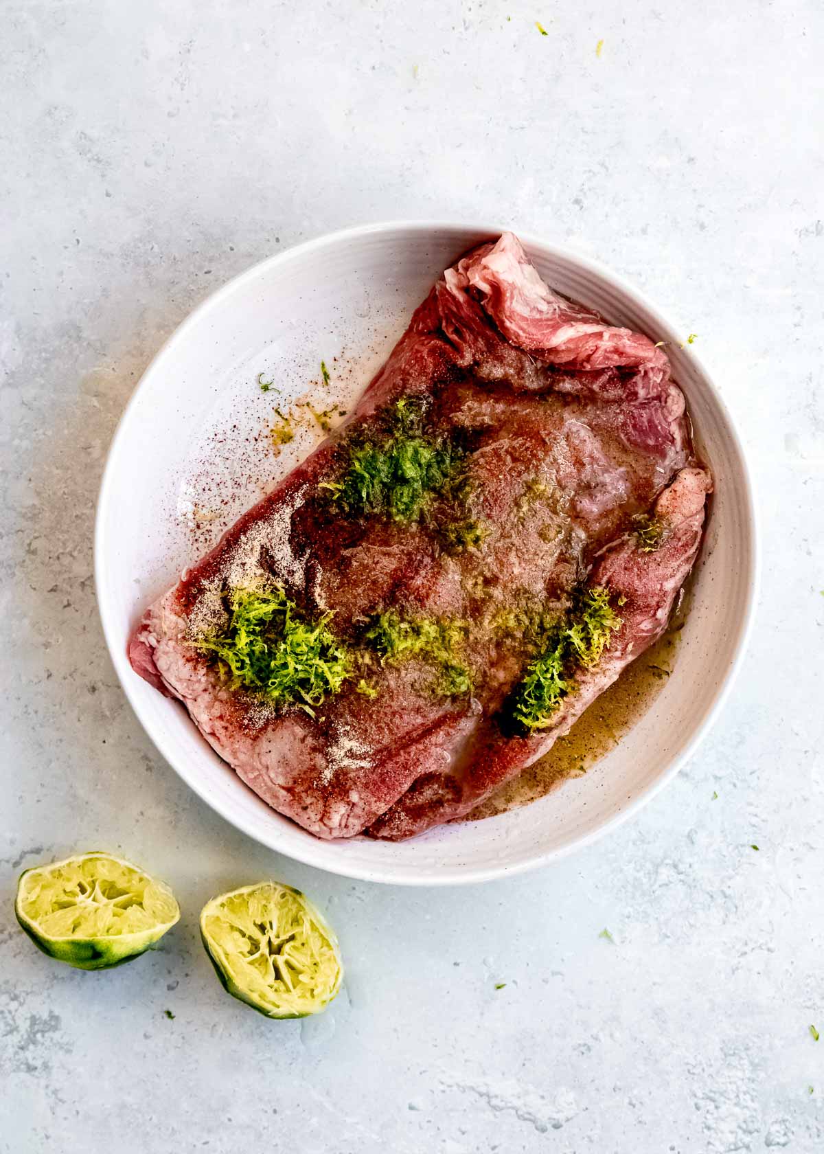 marinated flank steak perfect for steak tacos made in an air fryer