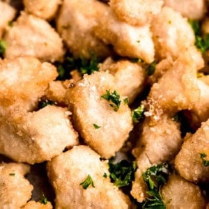 close up image of parmesan chicken bites