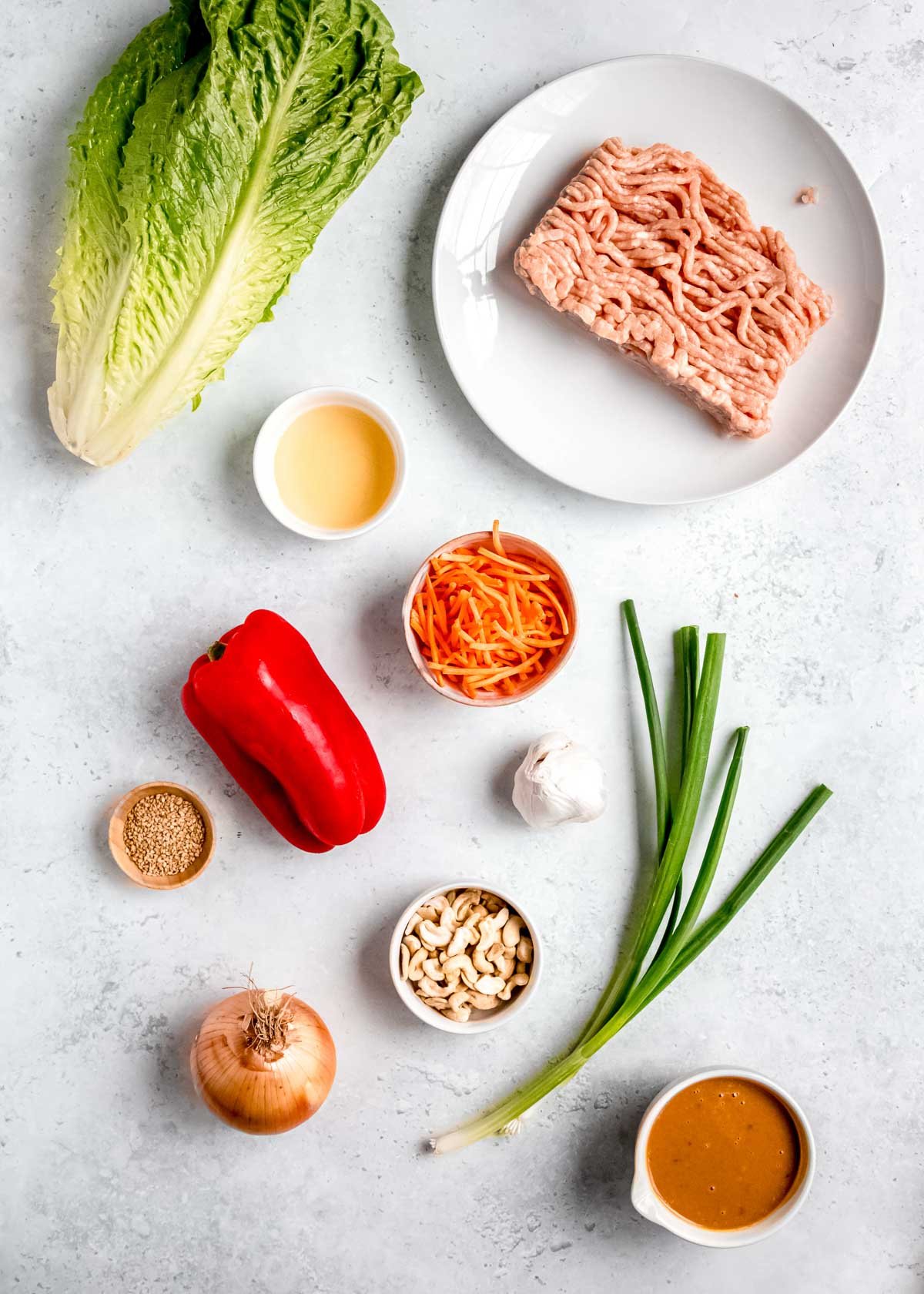 ingredients for thai chicken lettuce wraps