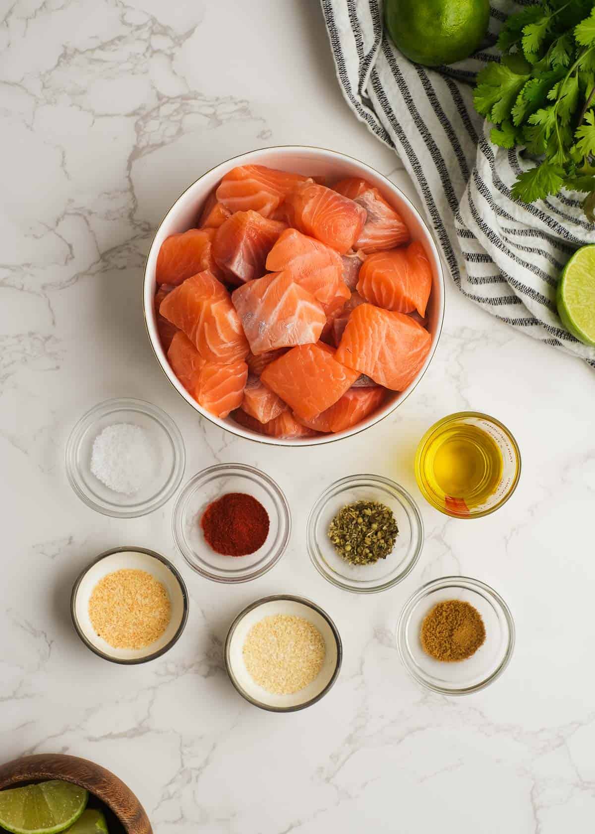 ingredients for air fryer salmon bites