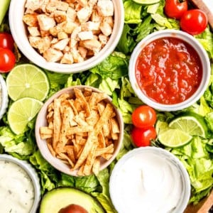 southwestern chicken salad from overhead perspective