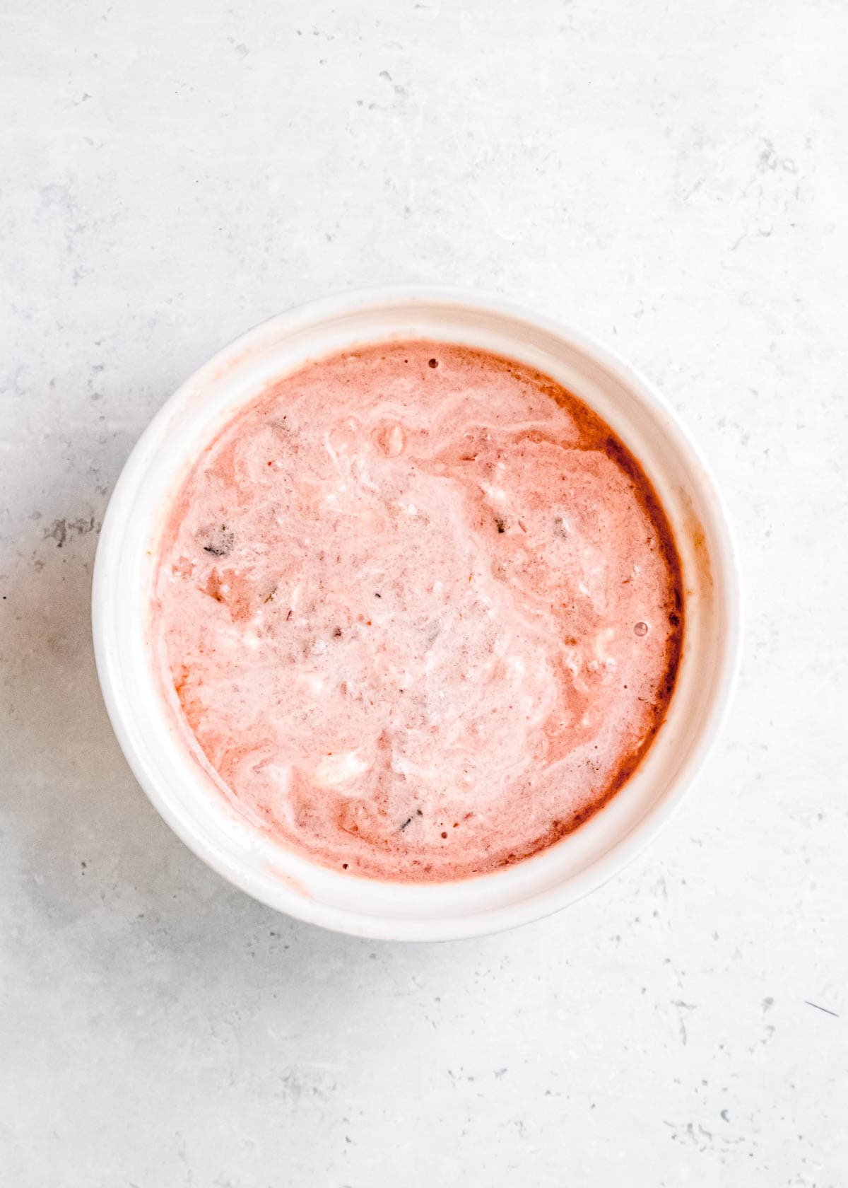 sour cream and salsa mixed together to create a salad dressing