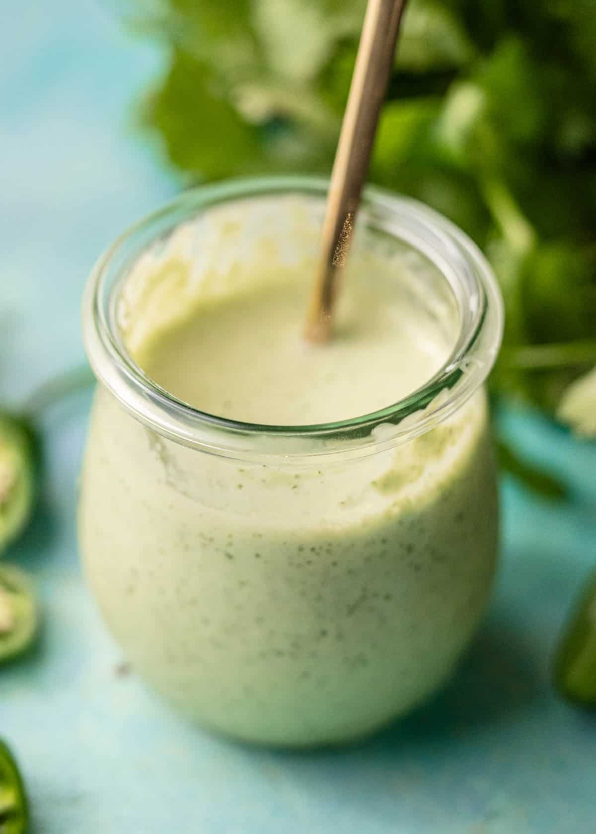jalapeno ranch dressing in a jar