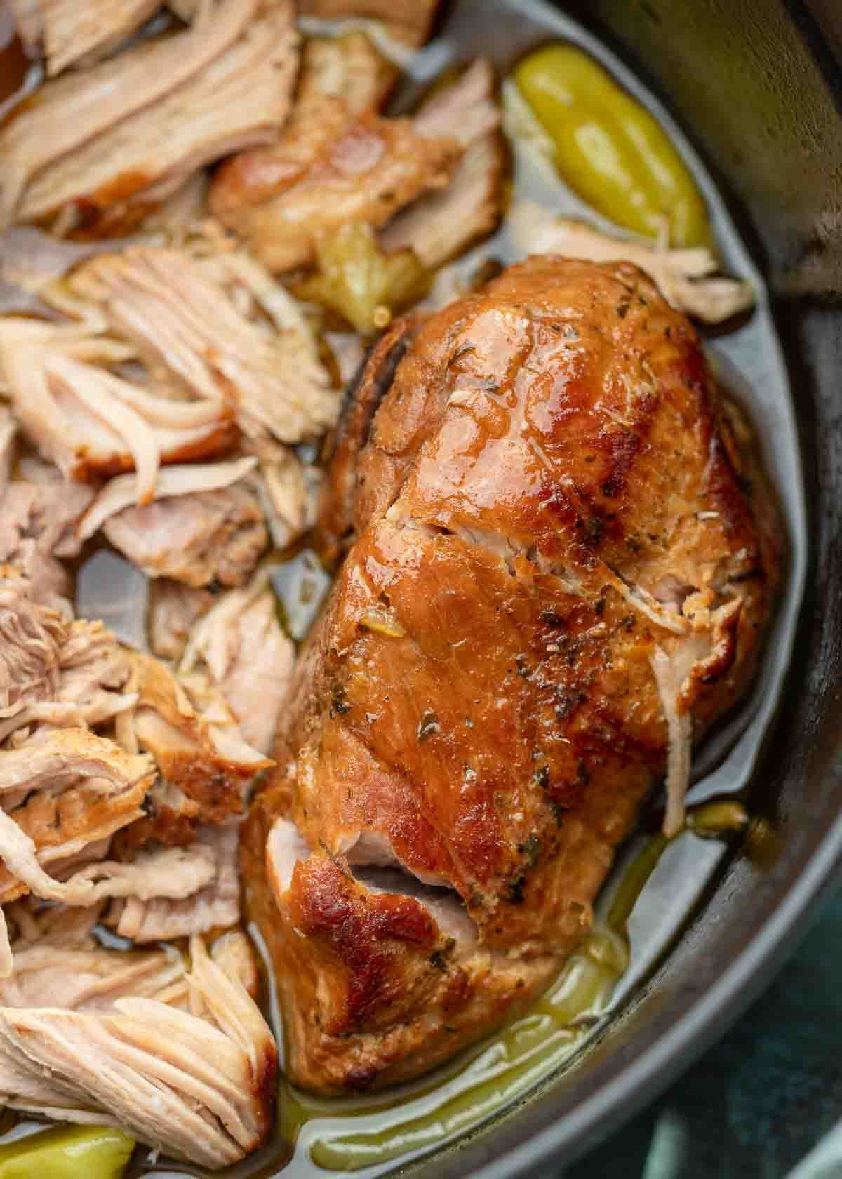 shredded pork sirloin in an instant pot