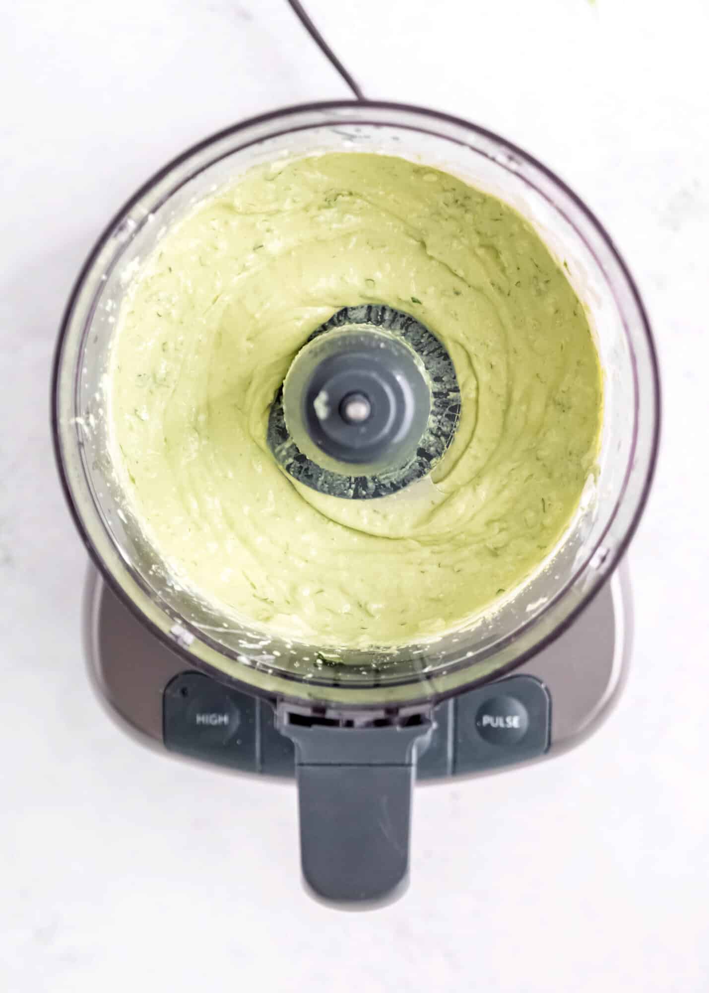 avocado crema in a food processor